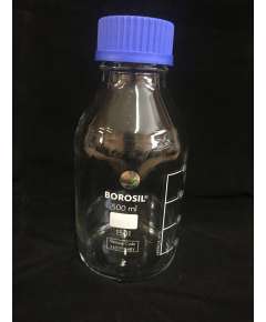 Borosil 500ml Glass Media Culture Bottle