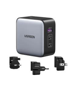 UGREEN 65W 3-Port GaN Fast Charger with Interchangeable Plugs