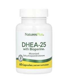 NaturesPlus Dhea-25 with Bioperine 25mg 60Capsules Supplement