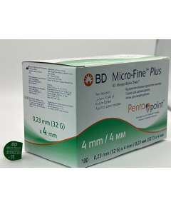 BD Microfine Plus 4mm 32G 100Pack Pen Needles