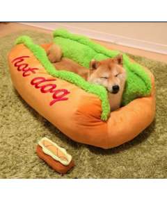 Hot Dog Bed Warm Pet Bed, Size: Small
