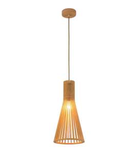 Tronic  PL WD25-34 20cm Wood Pendant Lamp Tall Cone Design