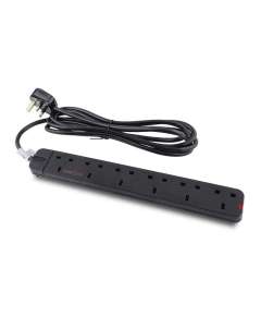 Tronic 6 way Black Extension cable