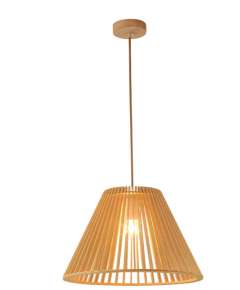 Tronic PL WD25-33 Wood Pendant Lamp – Conical Shade Design