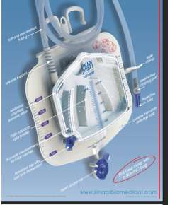 Sinapi 2000ml Urine Bag with 500ml Urine Meter