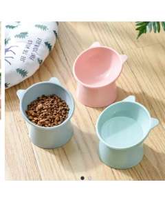 Oblique Wide Mouth Elevated Pet Bowl