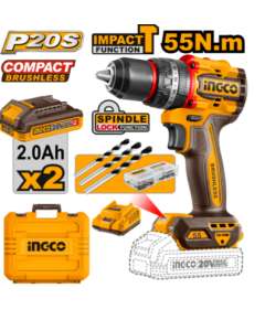 Ingco CIDLI20558 20V LI-ION Compact Brushless Cordless Impact Drill