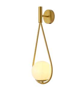 Tronic PL 1166-01-GO Teardrop Glass Accent Golden Finish Wall Light