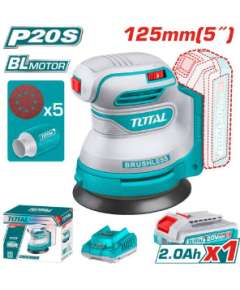 TOTAL TROSLI20021  125mm 20v Cordless random orbit sander