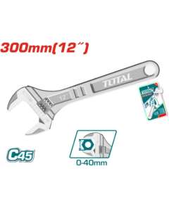 Total THT1010123 300mm 12″ Adjustable wrench
