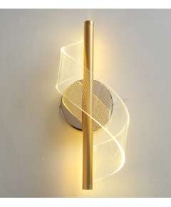 Tronic WH 2505-GO-TC Golden Swirl Accent Wall Light with Clear Acrylic Shade