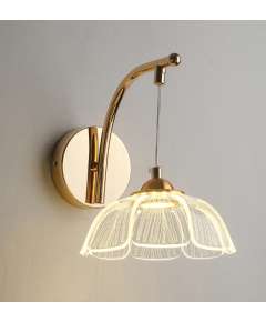 Tronic WH 2514-GO-TC Golden Curve Wall Light with Clear Acrylic Shade