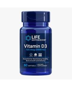 Life Extension Vitamin D3 5000IU 60Softgels Supplement