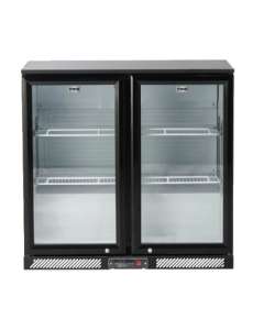 MIKA MSCB902D220BL 220L Double Door Double Tempered Glass Door with LOW-E Showcase Chiller