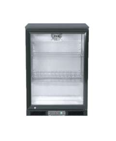 MIKA MSCB901D126BL Showcase Chiller Back Bar, 126L, Single Door, Double Tempered Glass Door with LOW-E Black