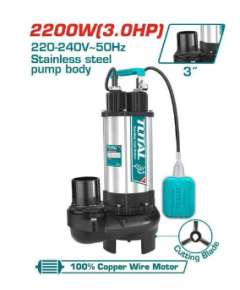 Total TWP7220026 2200W 3.0HP 13M head Sewage submersible pump