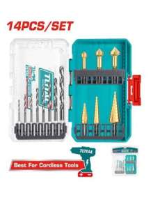 TOTAL TACSDL61401 4341 HSS Drill and Step 14 Set Drill Bits