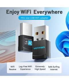 Vention USB Wi-Fi 2.4G Black Adapter
