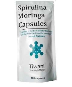 Tiwani Spirulina Moringa 100 Capsules Supplements