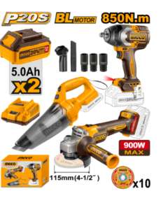 Ingco COSLI240789 Cordless 3 PCS Combo Kit