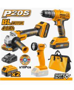 Ingco CKLI2048 20V Cordless LI-ION 3PCS Combo Kit