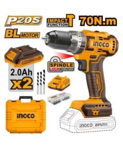 Ingco CIDLI20605 20V 70Nm LI-ION Cordless Brushless Impact Drill