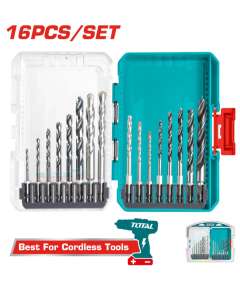 Total TACSDL11601 16PCS Metal, Concrete and wood drill bits set