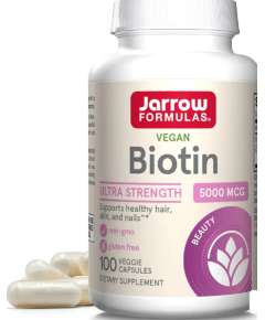 Jarrow Biotin Supplement 5000mcg 100 Vegetable Capsule Supplement