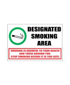 Designated Smoking Area Signage
