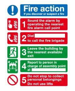 Fire Action Plan sign