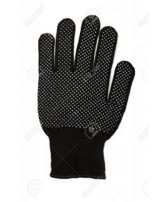 PVC Dotted Black Cotton Gloves