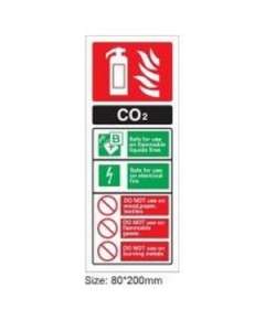 CO2 Fire Extinguisher Instruction Sign