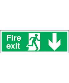 Fire Exit Arrow Down Sign