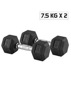 York Hex 2 x 7.5 KG Dumbbell