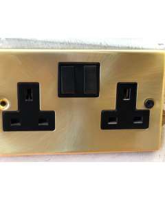 Carl and Gilberts 13A Satin Gold Twin Socket
