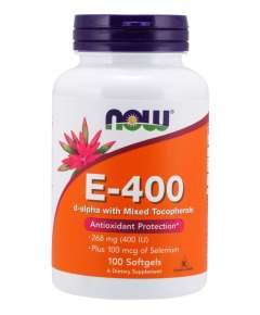 Now Vitamin E400 100 Softgels Supplement