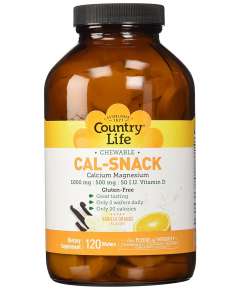 Country Life Vanilla Orange Cal Snack 120 Chewable Wafers Supplement