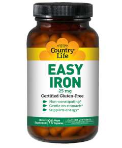 Country Life 25mg Easy Iron 90 Capsules Supplement