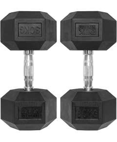 Body Sculpture Rubber Hexagon 30 Kg Dumbbell