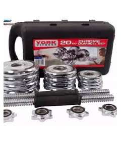 York 20Kg Chrome Dumbell Set