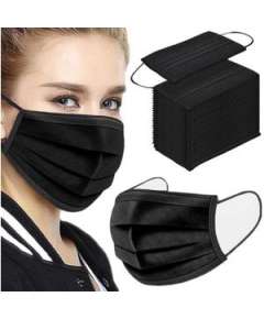 3Ply Disposable Black Face Masks