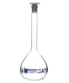 Borosil 500ml Glass Volumetric Flask
