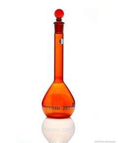 Borosil Amber 250ml Glass Volumetric Flask
