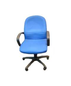 Fabric Office SCT-03  Medium Back Blue Chair