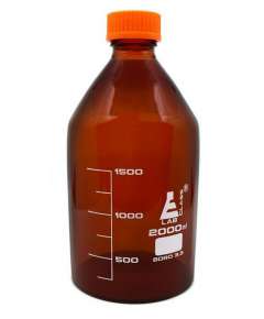 Borosil Amber 2000ml Media Culture Bottle