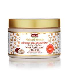 Africa Pride Moisture Miracle Moroccan Clay & Shea Butter Heat Activated  12 .oz Masque