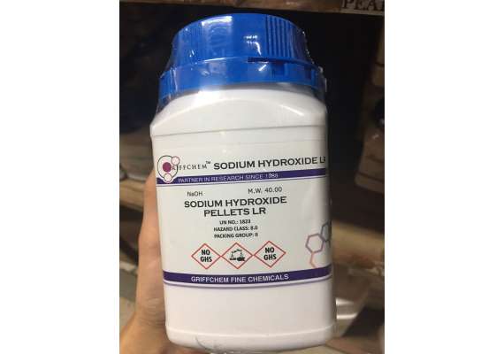 Griffchem 500G LR Sodium Hydroxide Pellets Lab Reagent