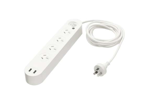 PowerPoint 13A 4 Way with 2 USB Ports  Power Extension