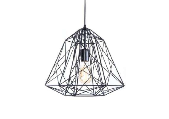 Tronic PL 1692-BK Vintage Industrial Caged Pendant Black