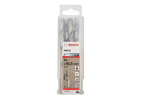 Bosch 2608595078 HSS-G, DIN 338 10,5 x 87 x 133 mm (5pcs) Metal Drill Bits